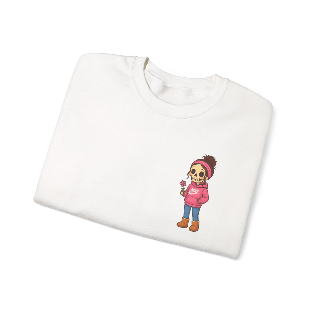 Crewneck Sweatshirt — Cozy Ski Skull Graphic