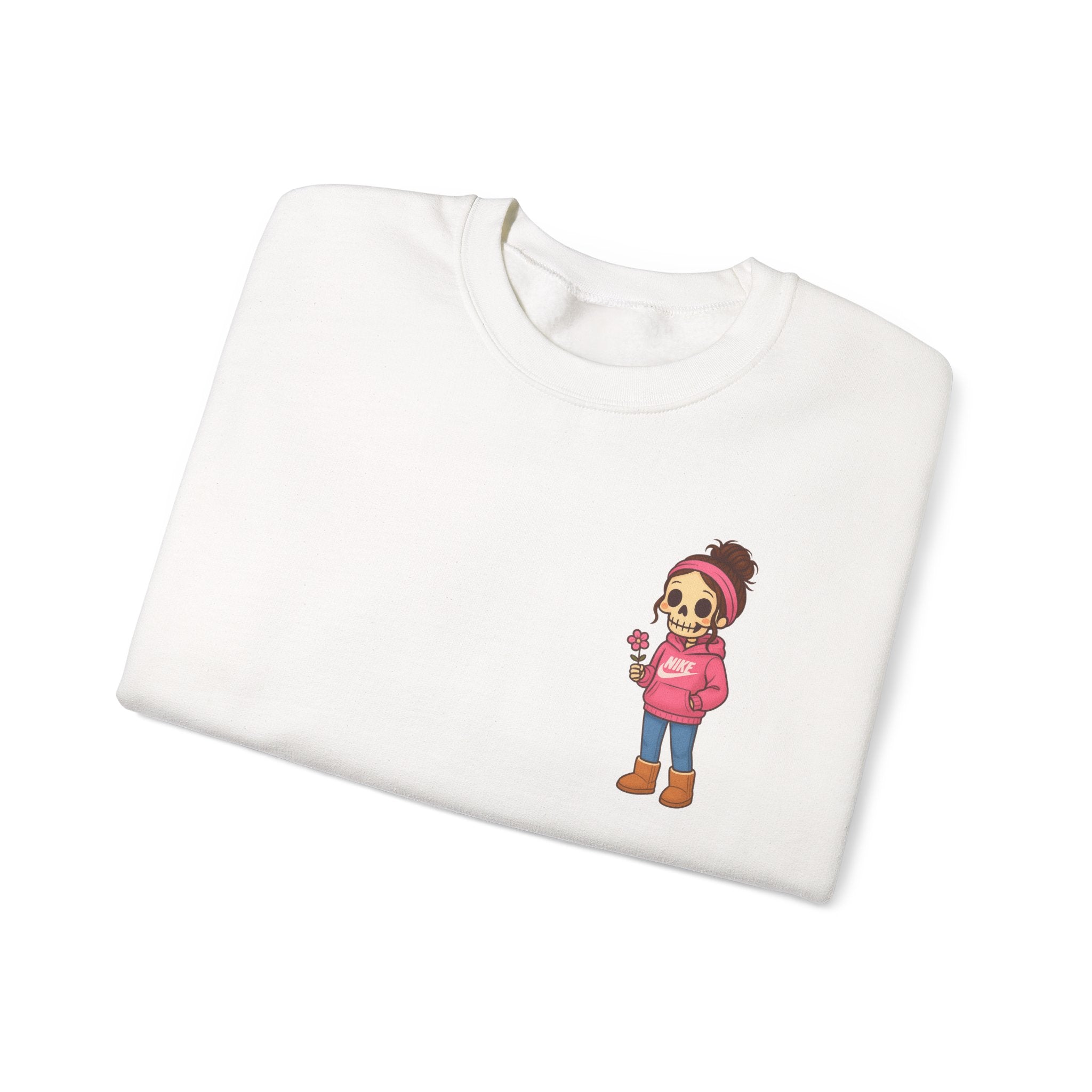 Crewneck Sweatshirt — Cozy Ski Skull Graphic