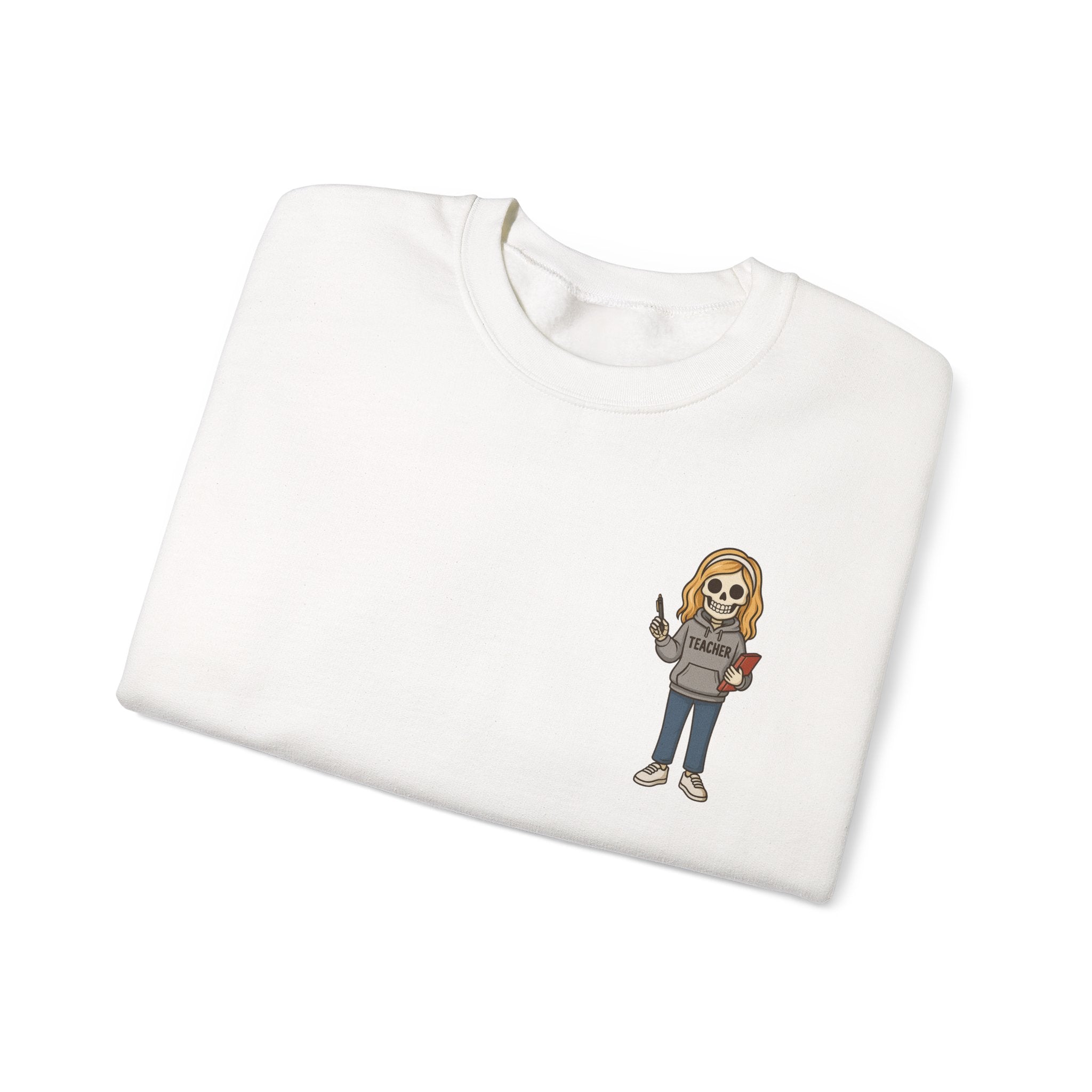 Skull Girl Graphic Sweatshirt — Casual Gothic Crewneck