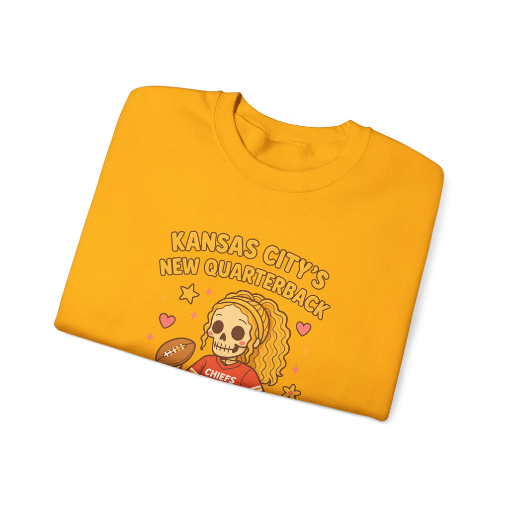 “Kansas City’s New Quarterback” Cute Skeleton Football Design (Chiefs #15) Sweatshirt