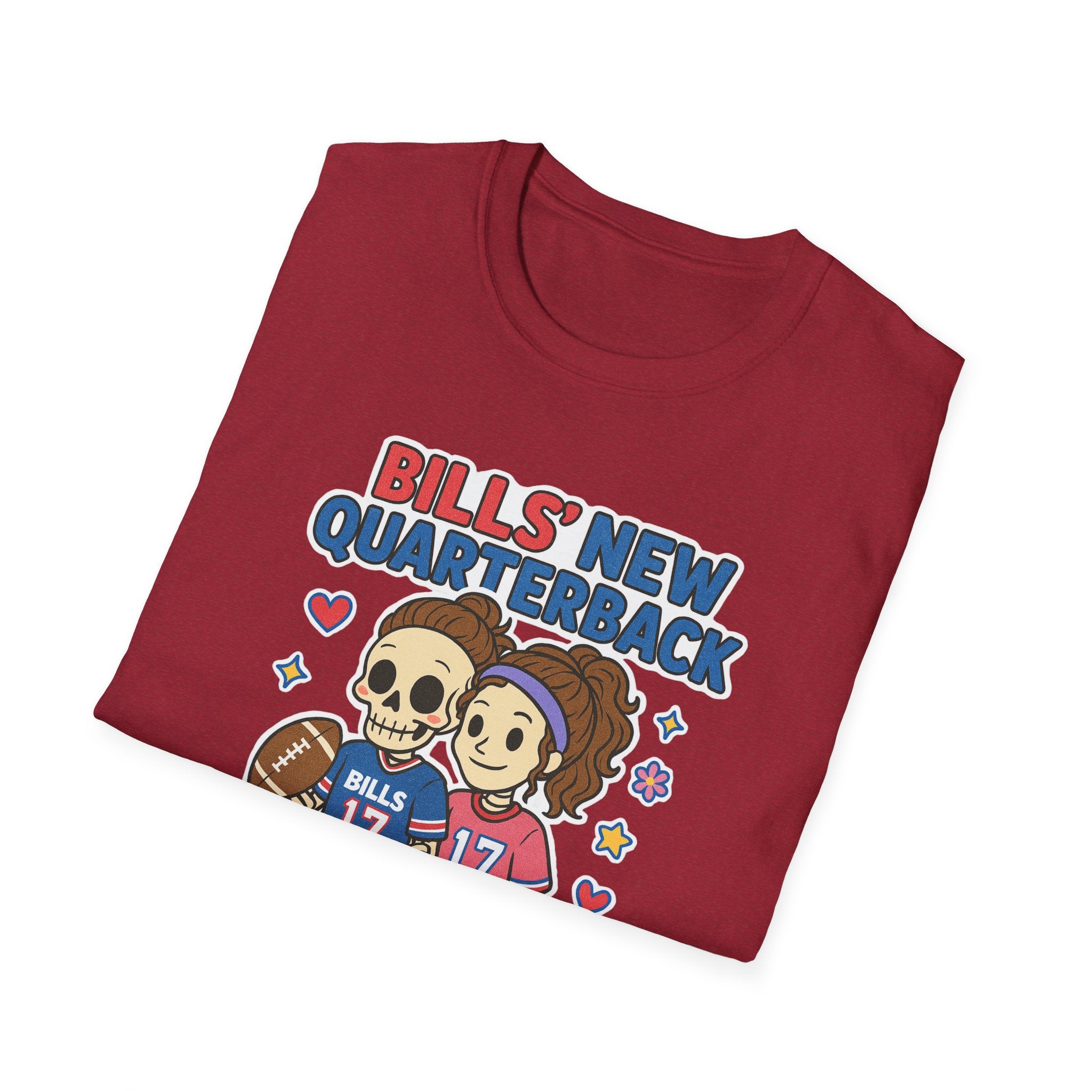 Bills New Quarterback T-Shirt | Cute Cartoon Football Couple, Buffalo Football Tee