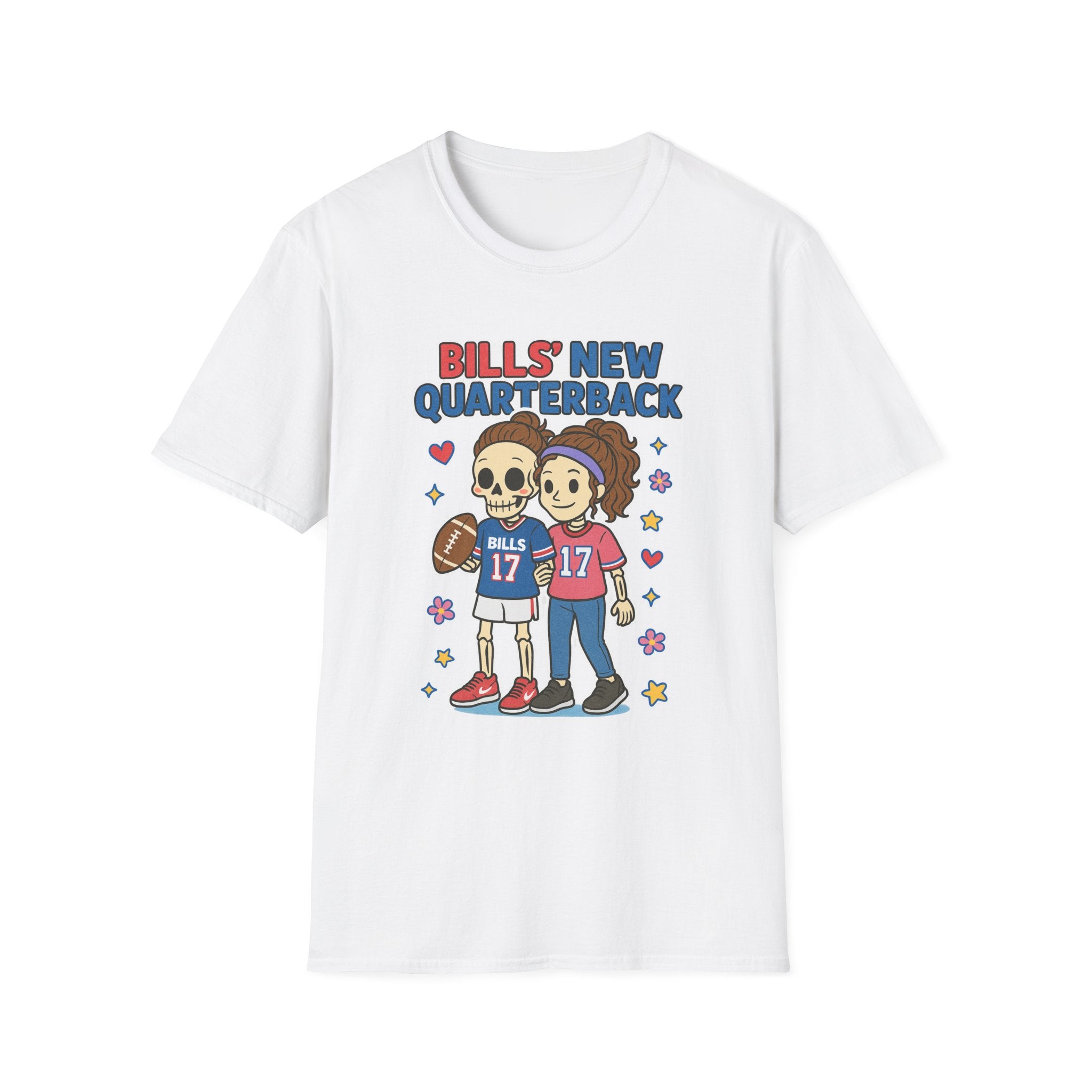 Bills New Quarterback T-Shirt | Cute Cartoon Football Couple, Buffalo Football Tee