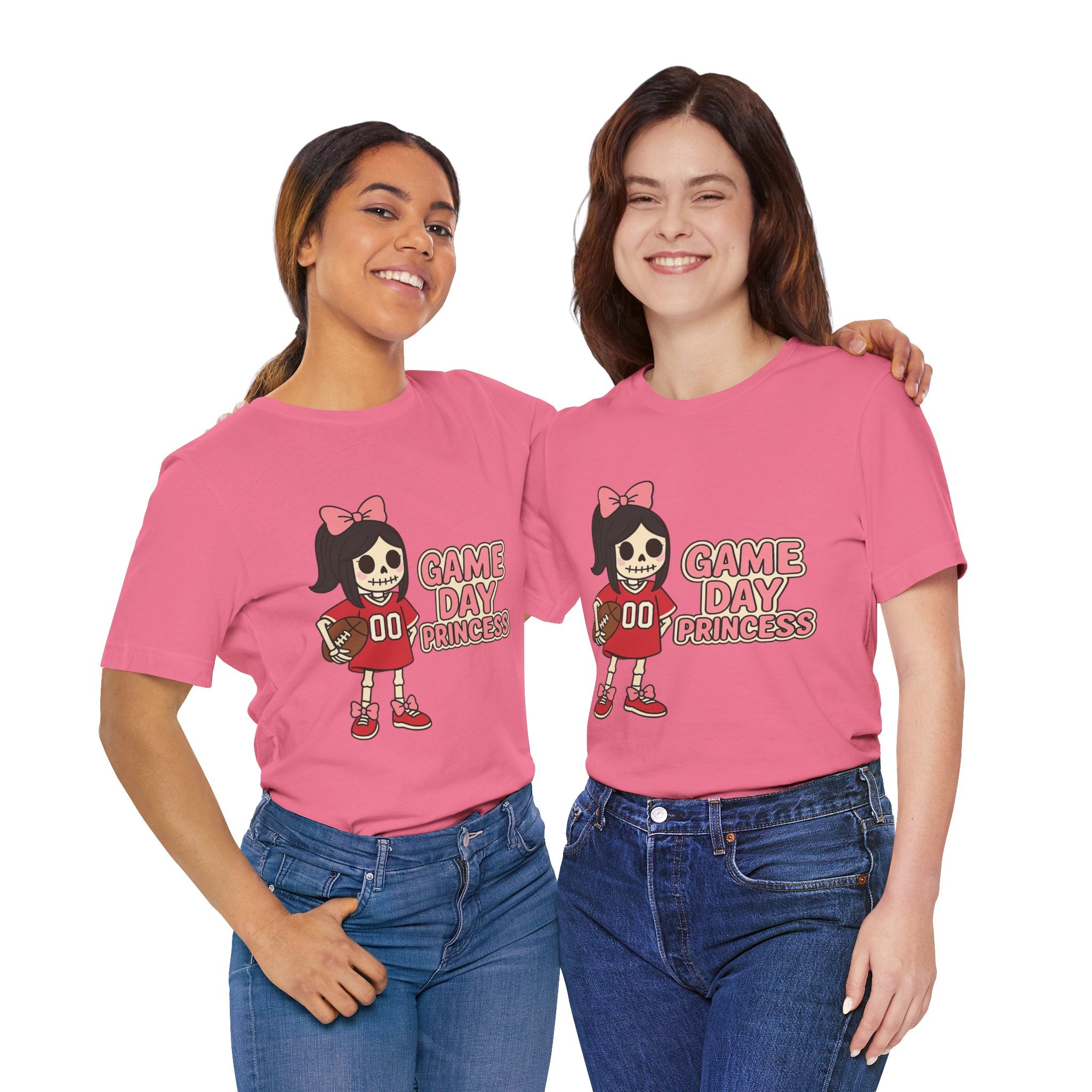 Game Day Princess T-Shirt — Cute Skeleton Football Fan Tee