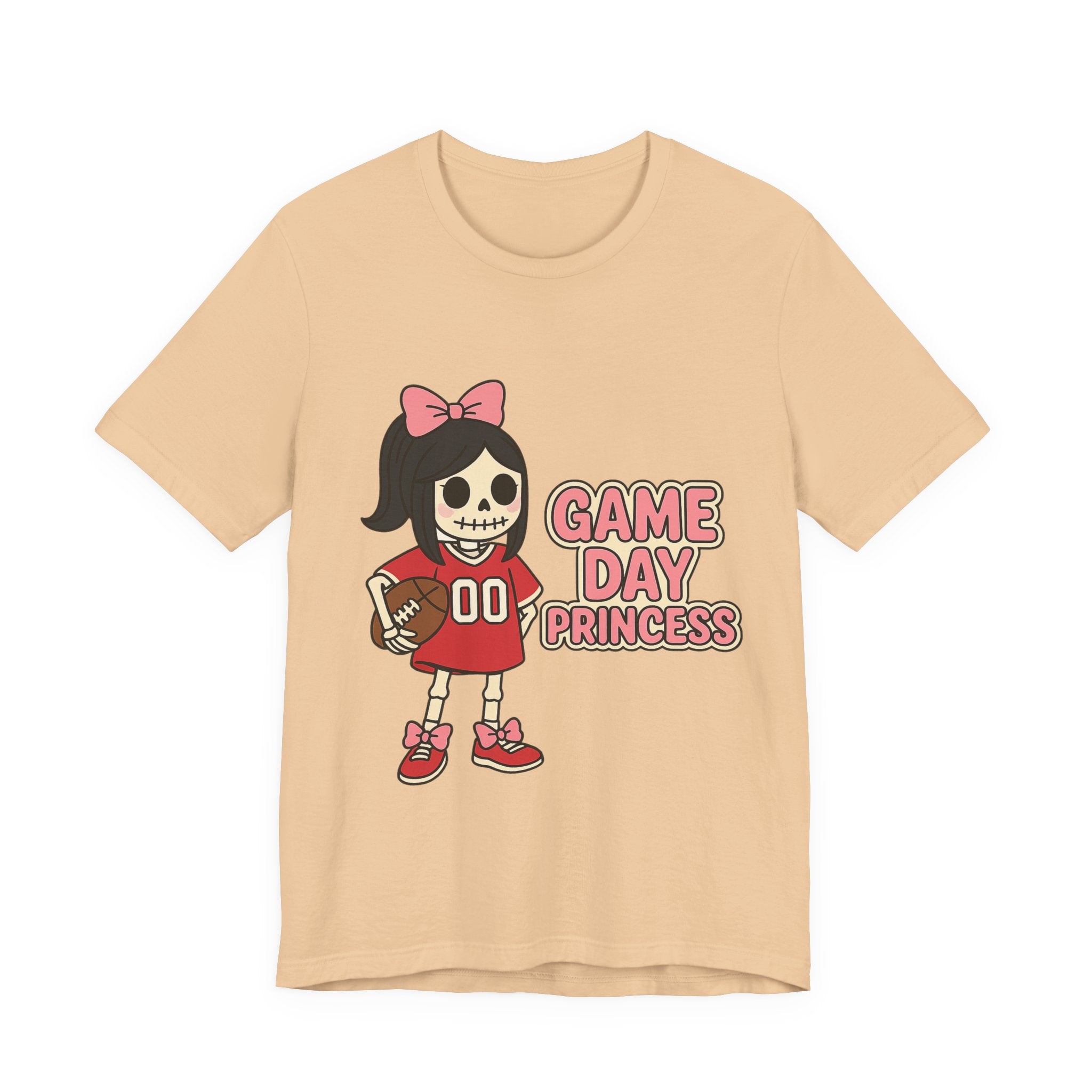 Game Day Princess T-Shirt — Cute Skeleton Football Fan Tee