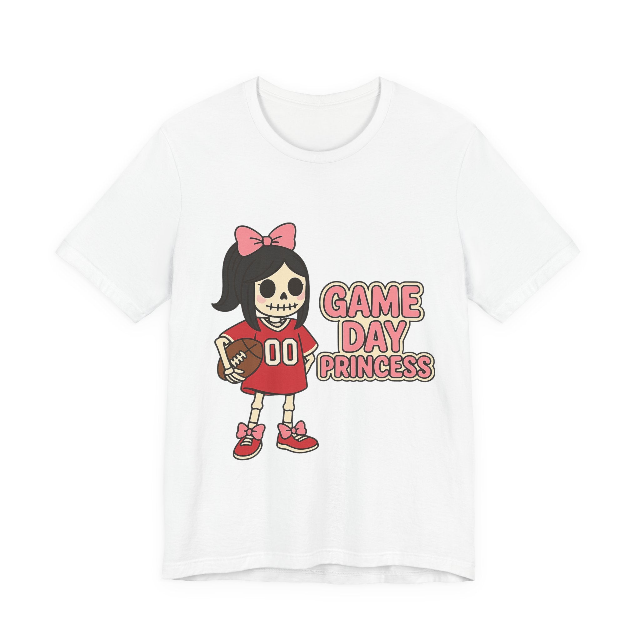 Game Day Princess T-Shirt — Cute Skeleton Football Fan Tee
