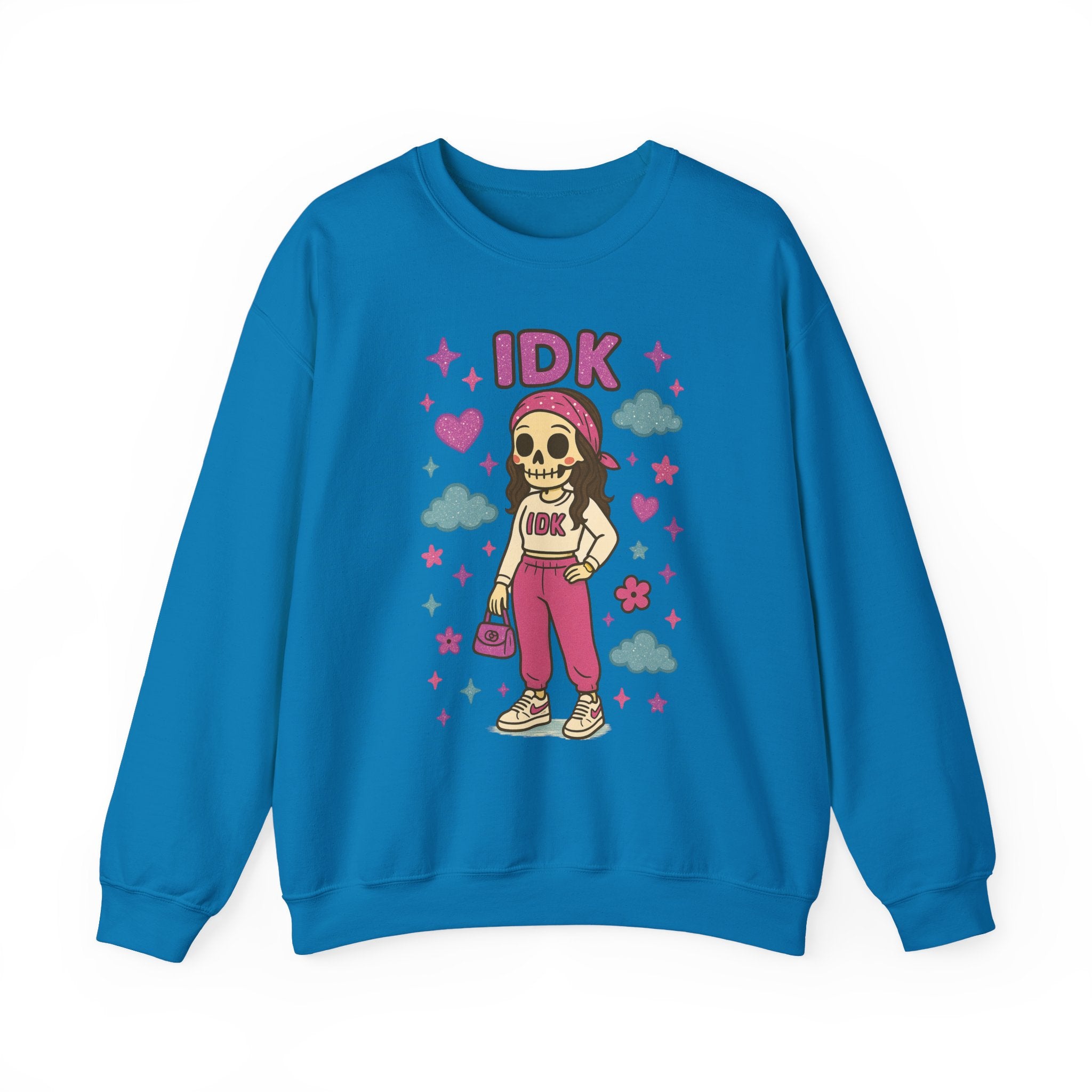 #IDK Skeleton Girl sweatshirt | Cute Skull Graphic Crewneck