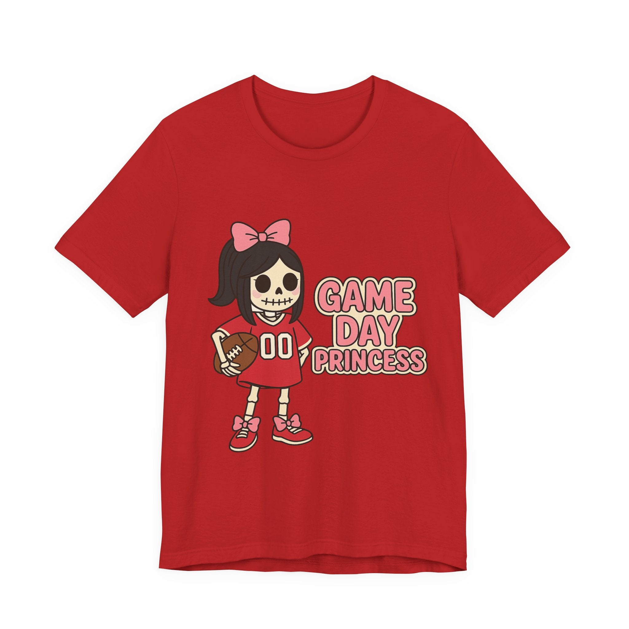 Game Day Princess T-Shirt — Cute Skeleton Football Fan Tee