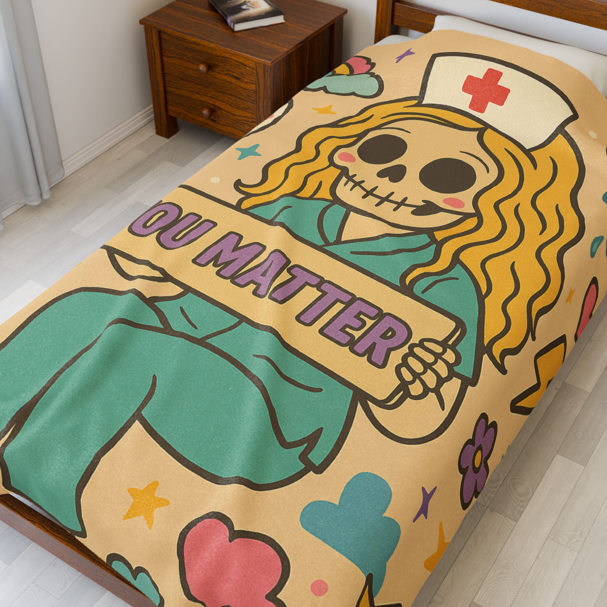 You Matter Nurse Skeleton Blanket