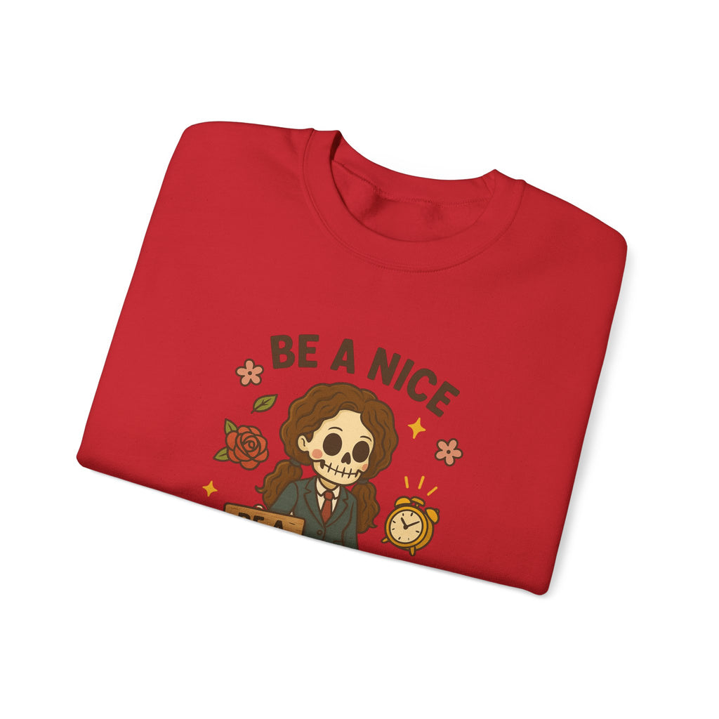 #Be A Nice Skeleton crewneck sweatshirt | cute skeleton illustration, fall floral