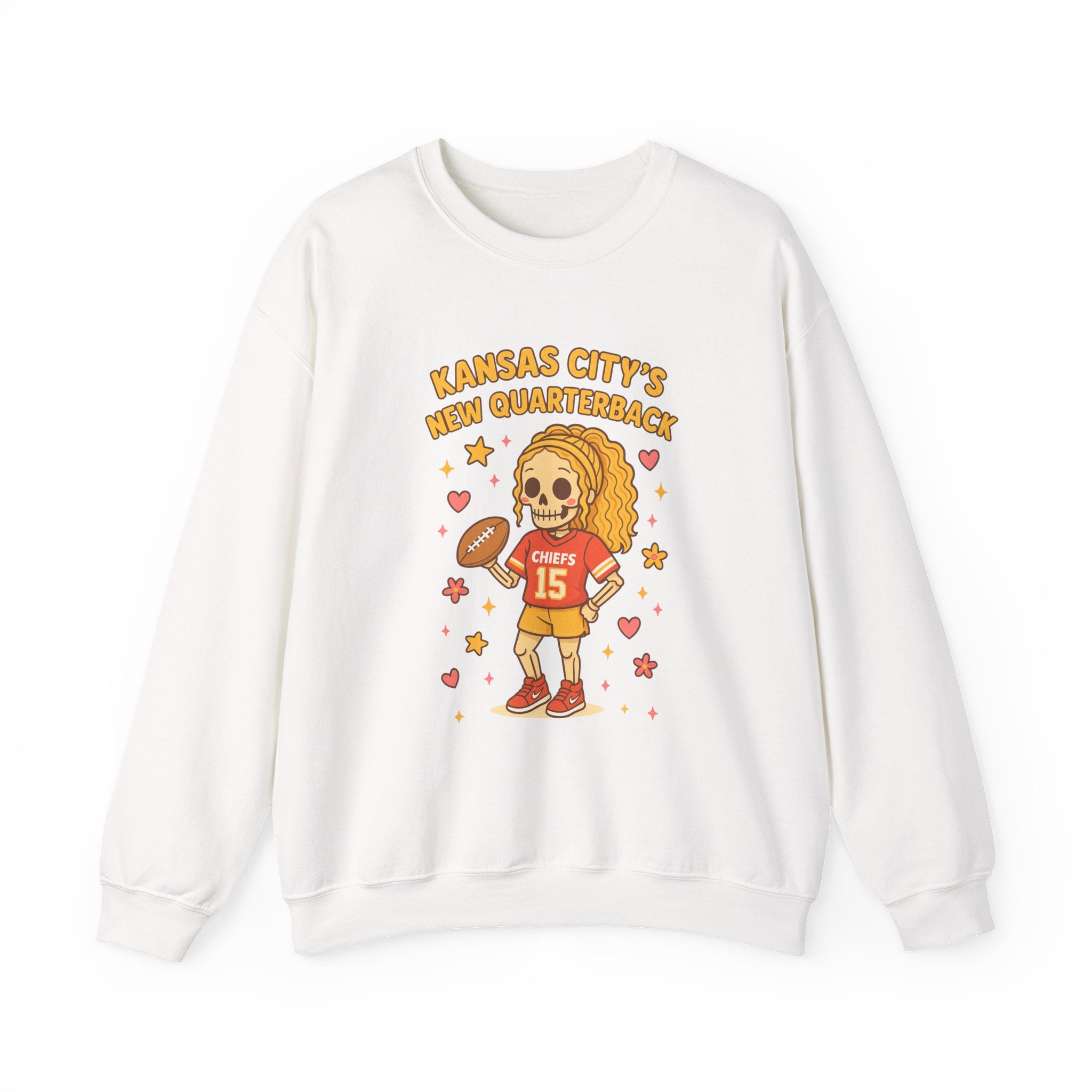 “Kansas City’s New Quarterback” Cute Skeleton Football Design (Chiefs #15) Sweatshirt