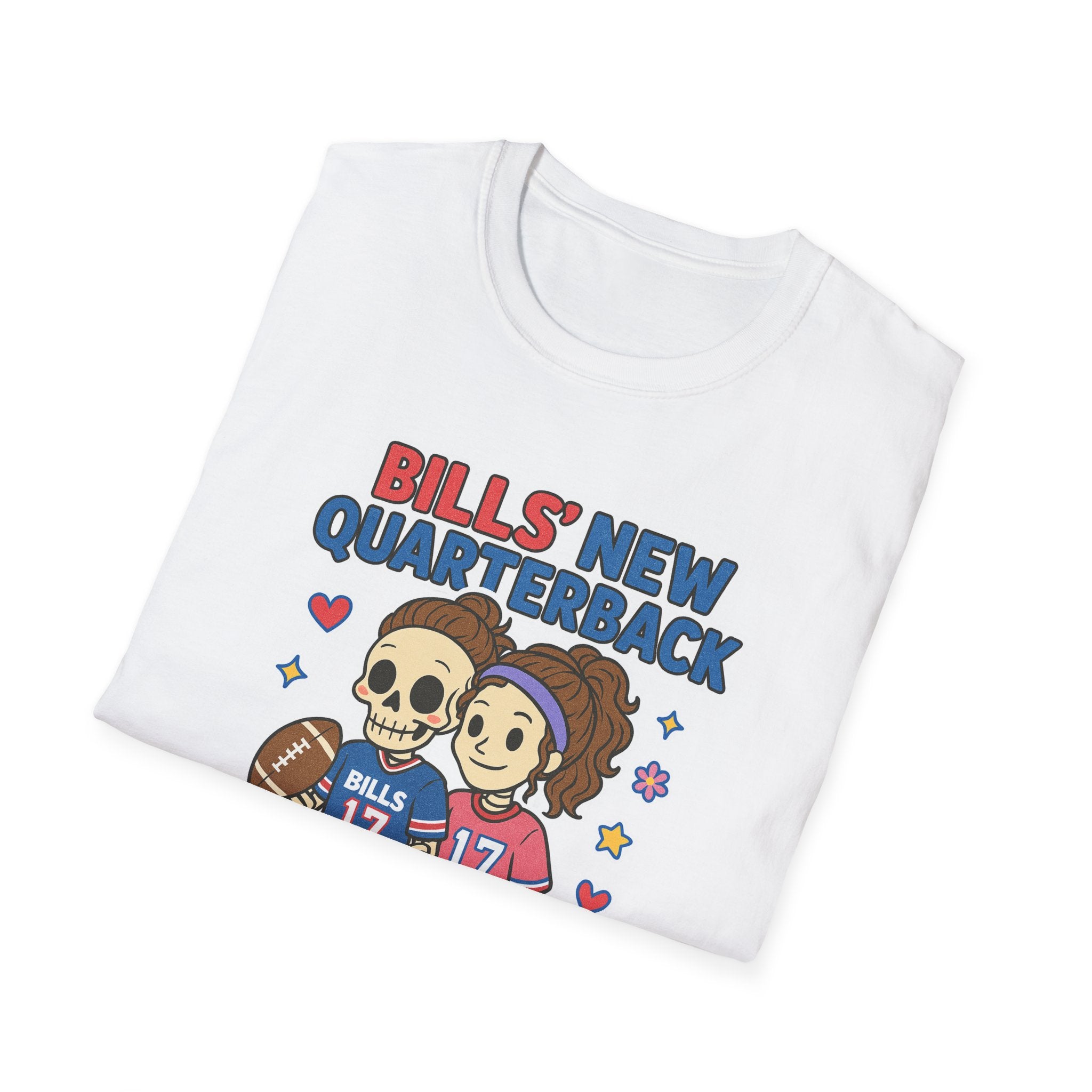 Bills New Quarterback T-Shirt | Cute Cartoon Football Couple, Buffalo Football Tee