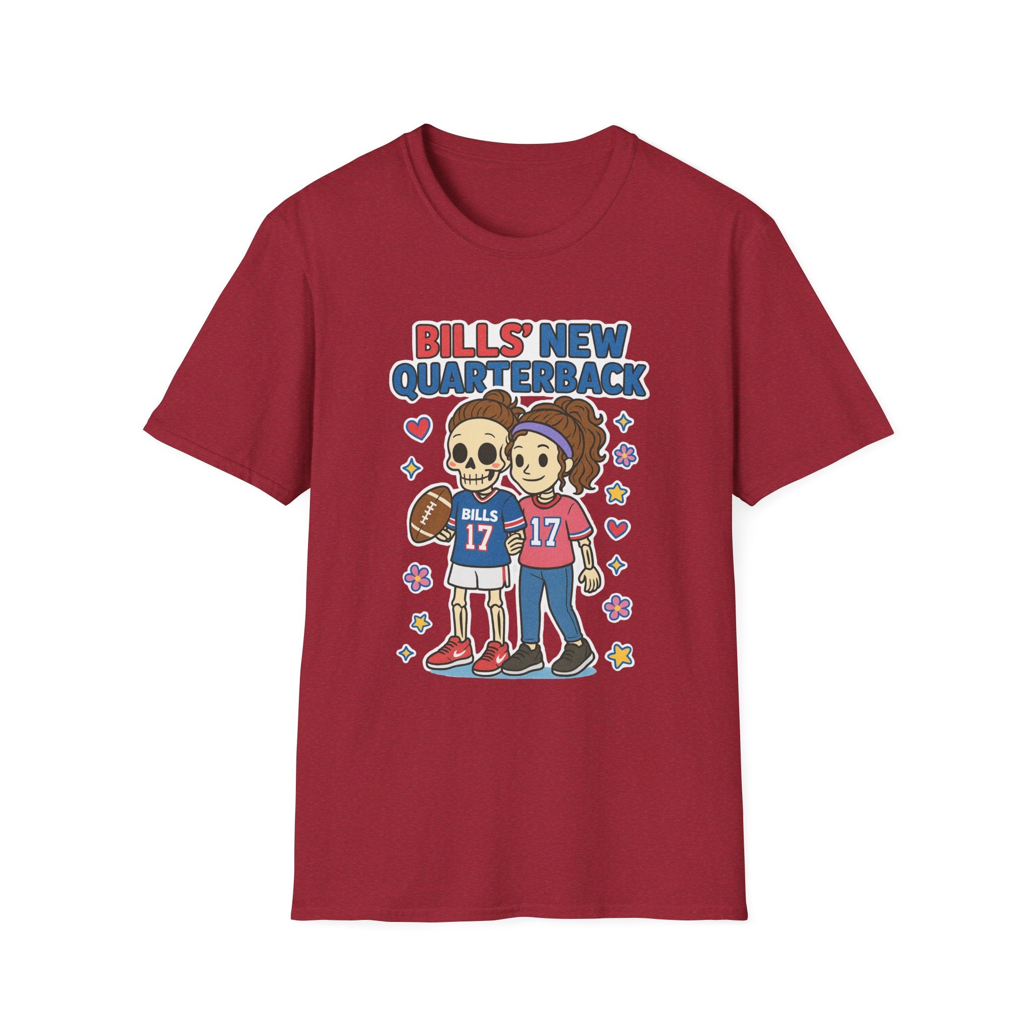 Bills New Quarterback T-Shirt | Cute Cartoon Football Couple, Buffalo Football Tee