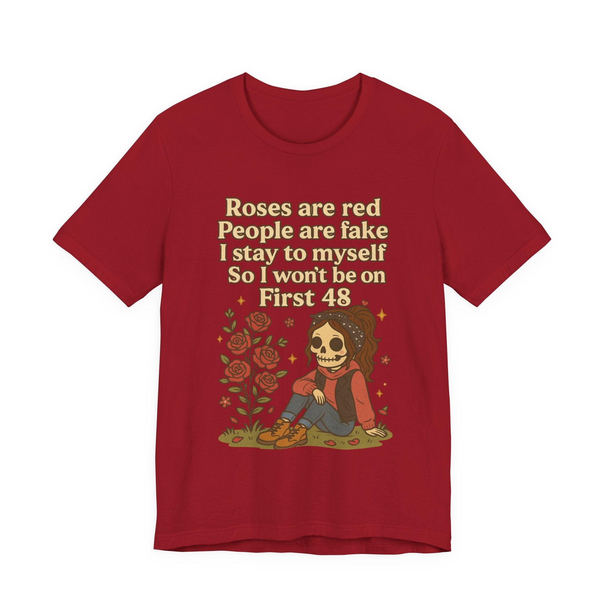 Roses Are Red Unisex Tee - Quirky and Fun Short Sleeve Shirt, Cute Graphic Tee, Unique Gift, Everyday Wear, Humor Wardrobe