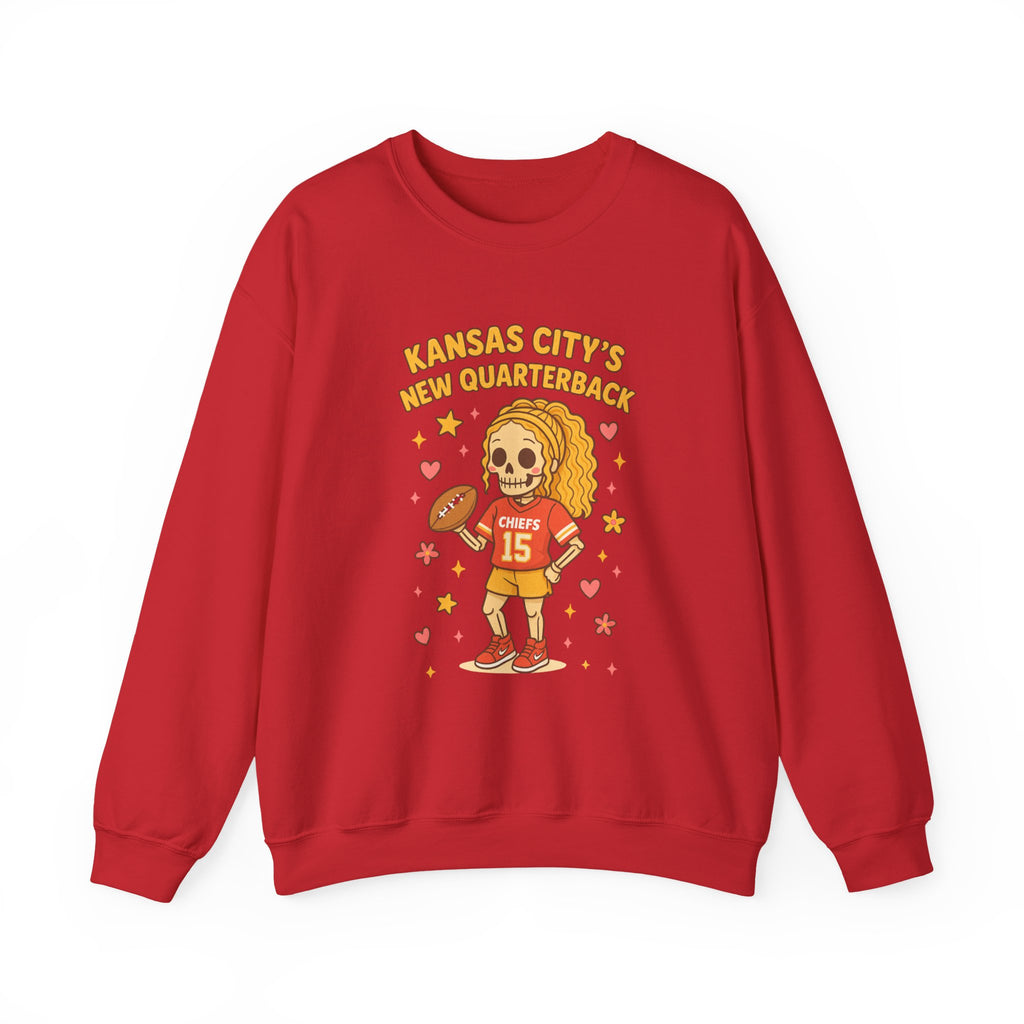 “Kansas City’s New Quarterback” Cute Skeleton Football Design (Chiefs #15) Sweatshirt