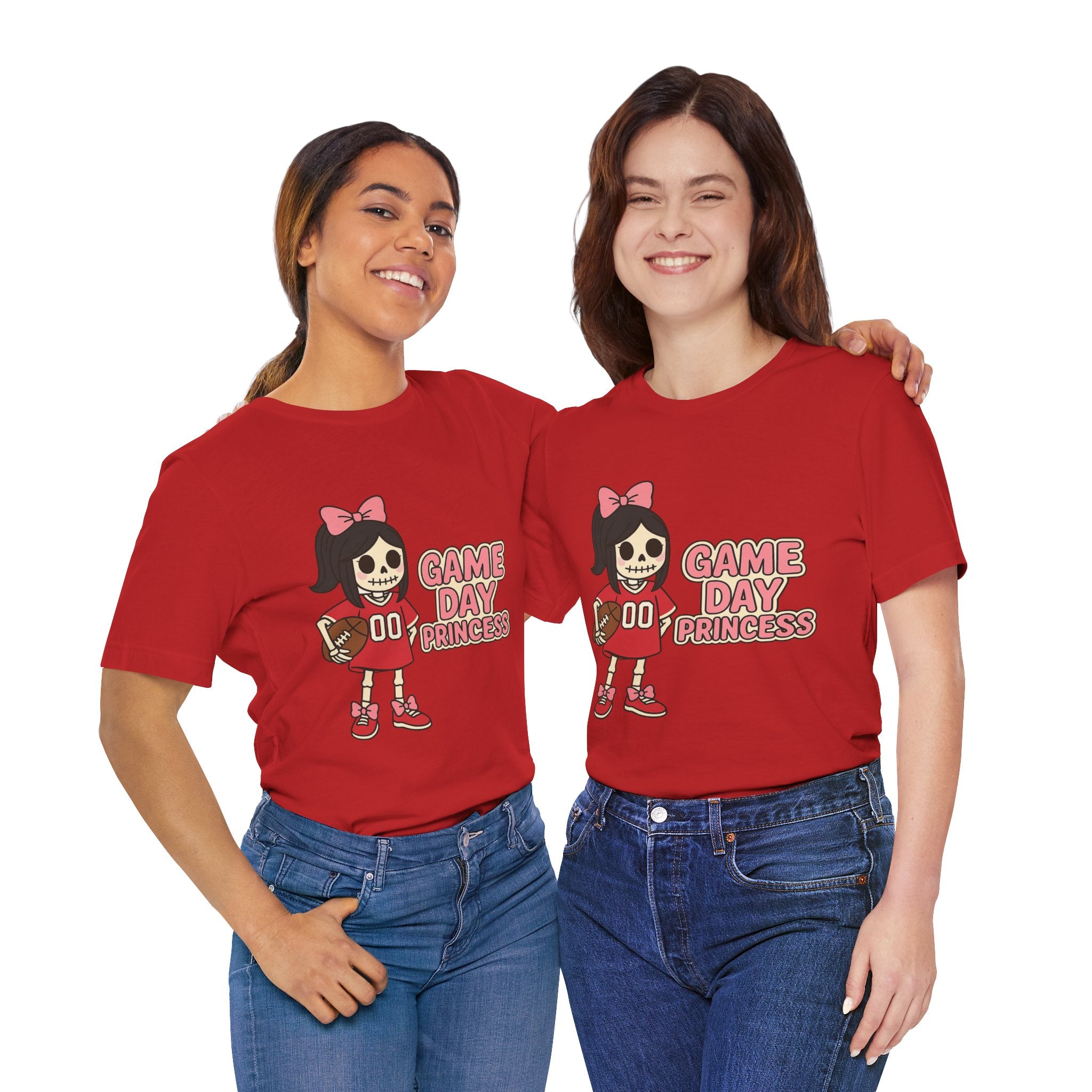 Game Day Princess T-Shirt — Cute Skeleton Football Fan Tee