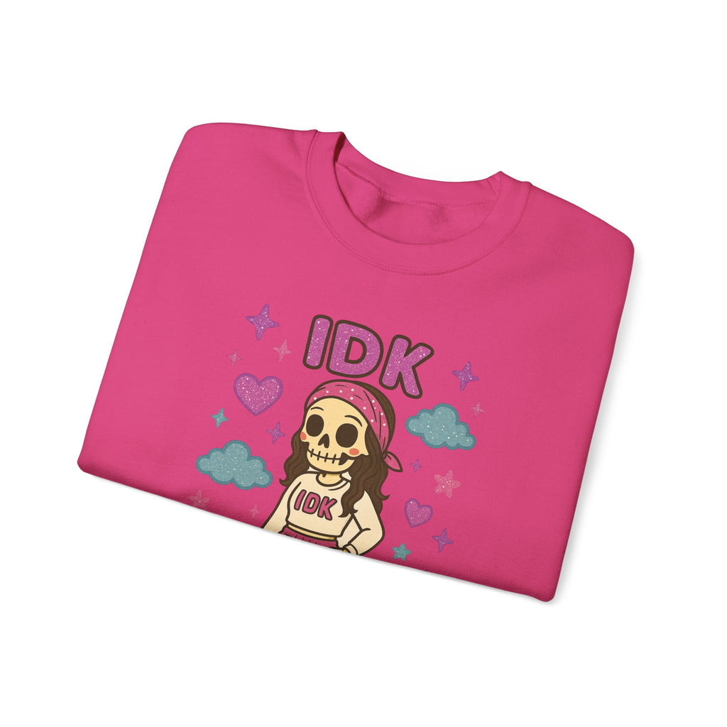 #IDK Skeleton Girl sweatshirt | Cute Skull Graphic Crewneck