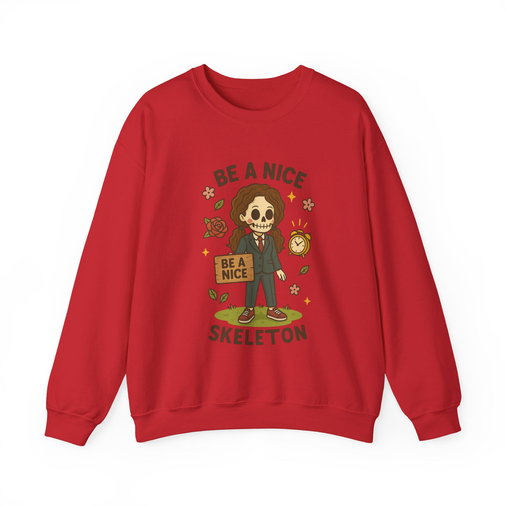 #Be A Nice Skeleton crewneck sweatshirt | cute skeleton illustration, fall floral