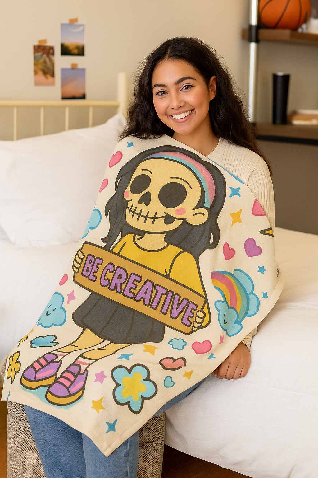 Be Creative Skeleton Girl Blanket