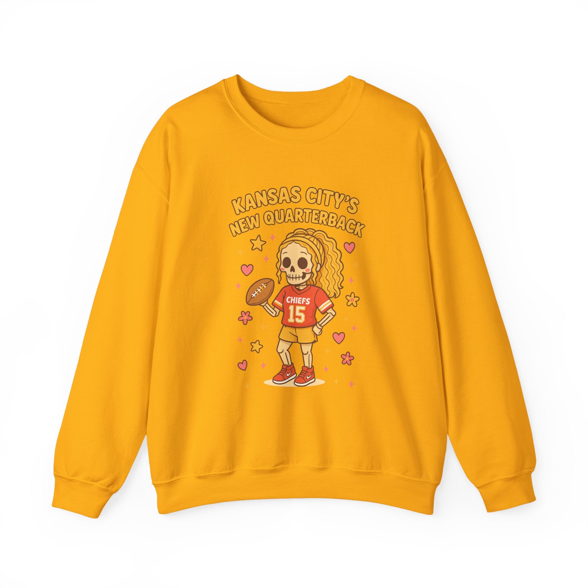“Kansas City’s New Quarterback” Cute Skeleton Football Design (Chiefs #15) Sweatshirt
