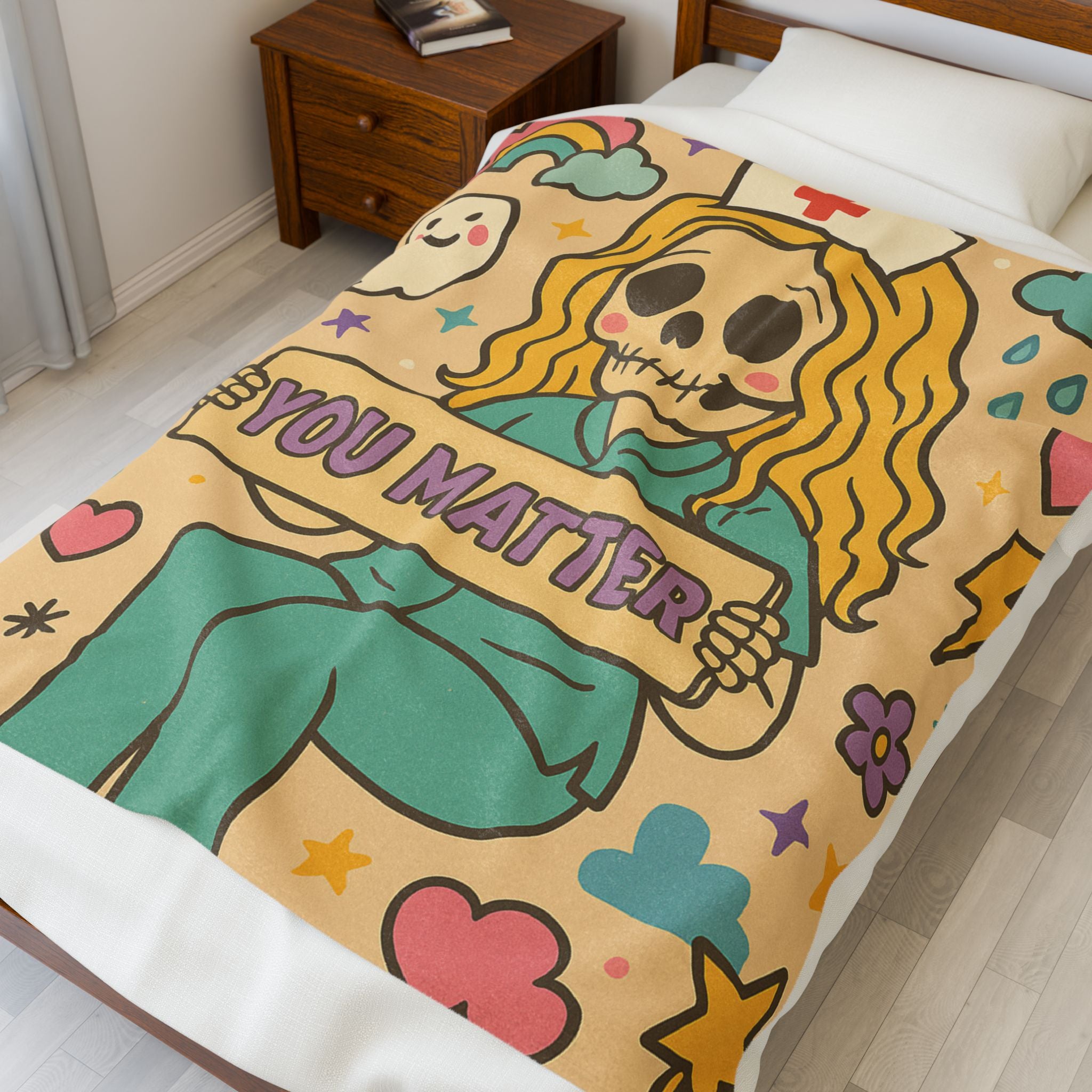 You Matter Nurse Skeleton Blanket