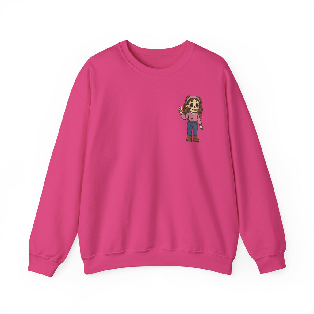 Skeleton Girl Crewneck Sweatshirt – Cute Gothic Skull Graphic