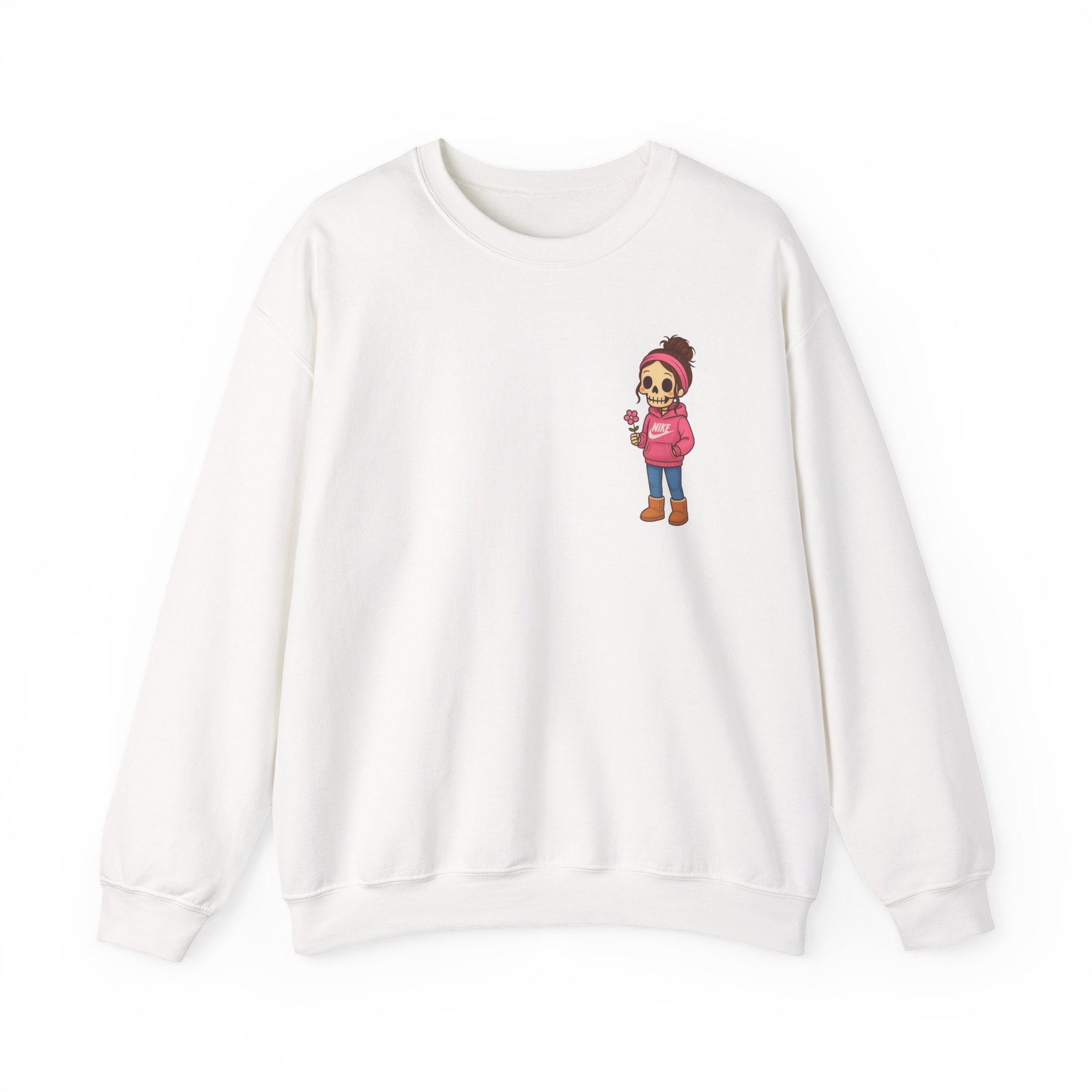 Crewneck Sweatshirt — Cozy Ski Skull Graphic