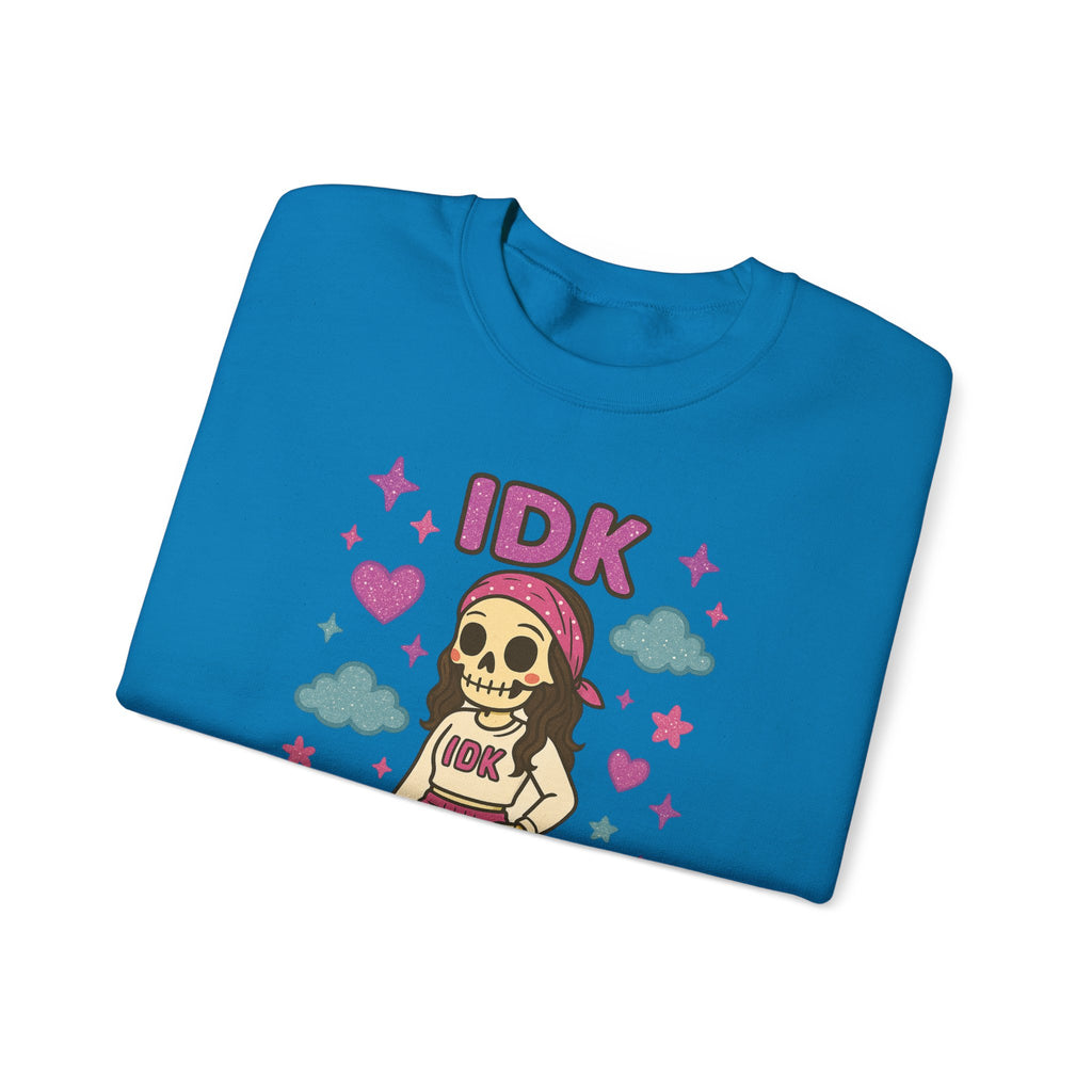 #IDK Skeleton Girl sweatshirt | Cute Skull Graphic Crewneck