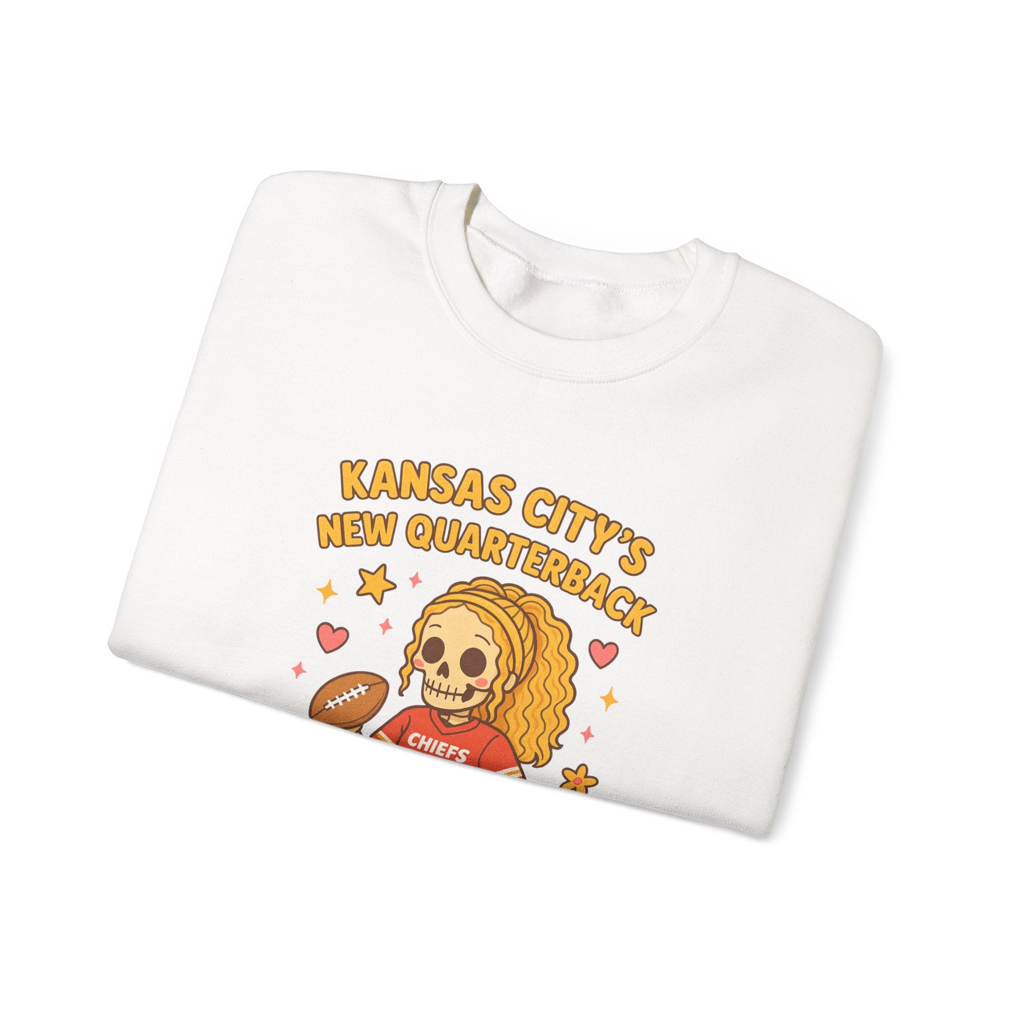 “Kansas City’s New Quarterback” Cute Skeleton Football Design (Chiefs #15) Sweatshirt