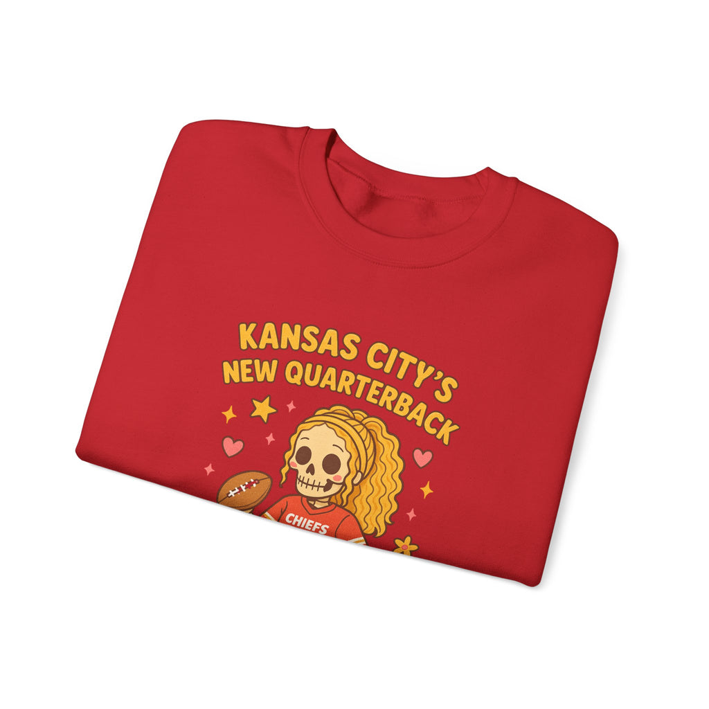“Kansas City’s New Quarterback” Cute Skeleton Football Design (Chiefs #15) Sweatshirt