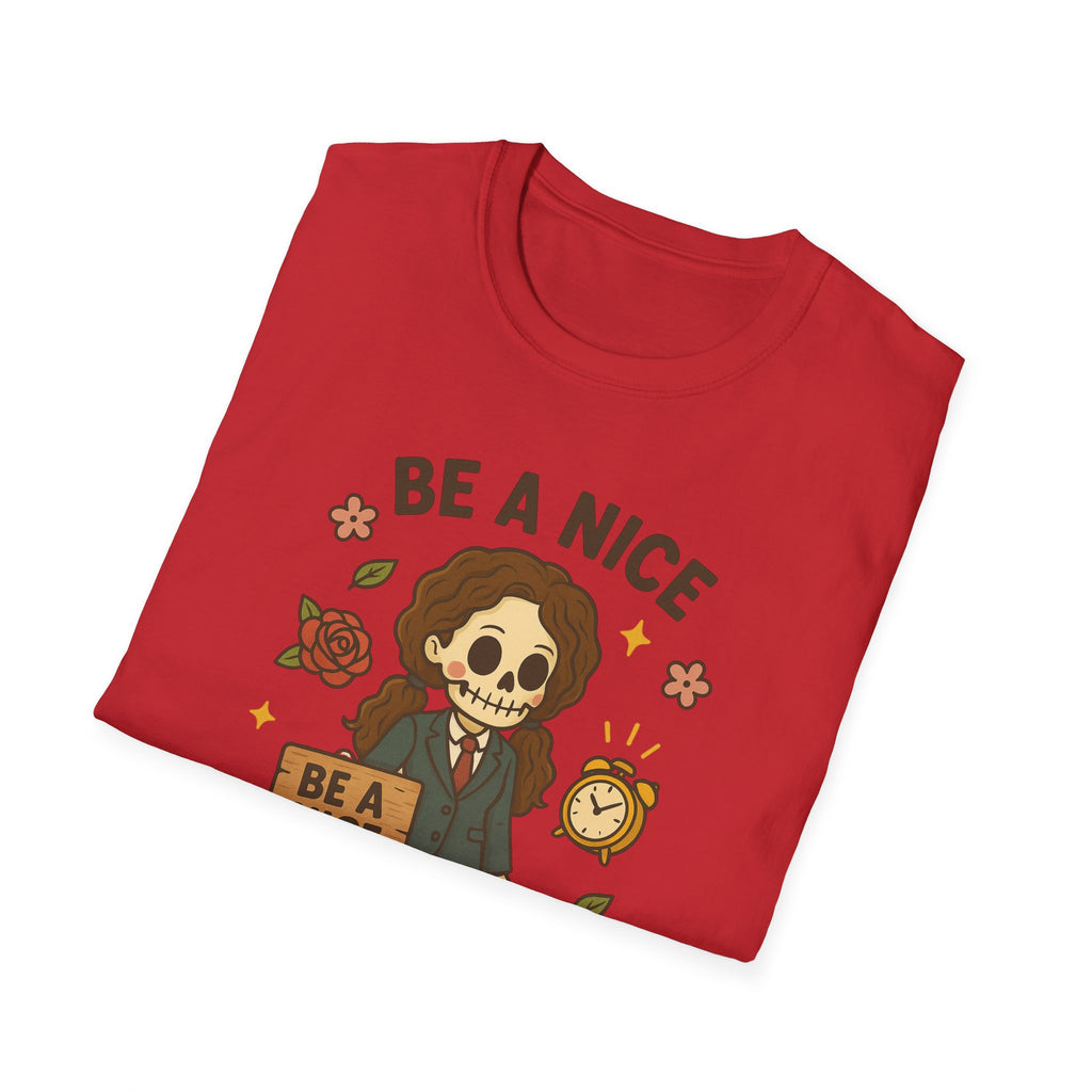 Be a Nice Skeleton T-Shirt | Cute Skeleton Illustration, Fall Floral Design