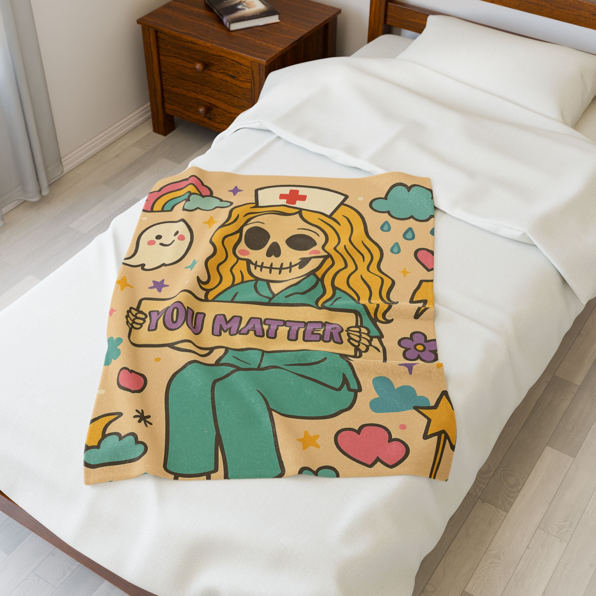 You Matter Nurse Skeleton Blanket