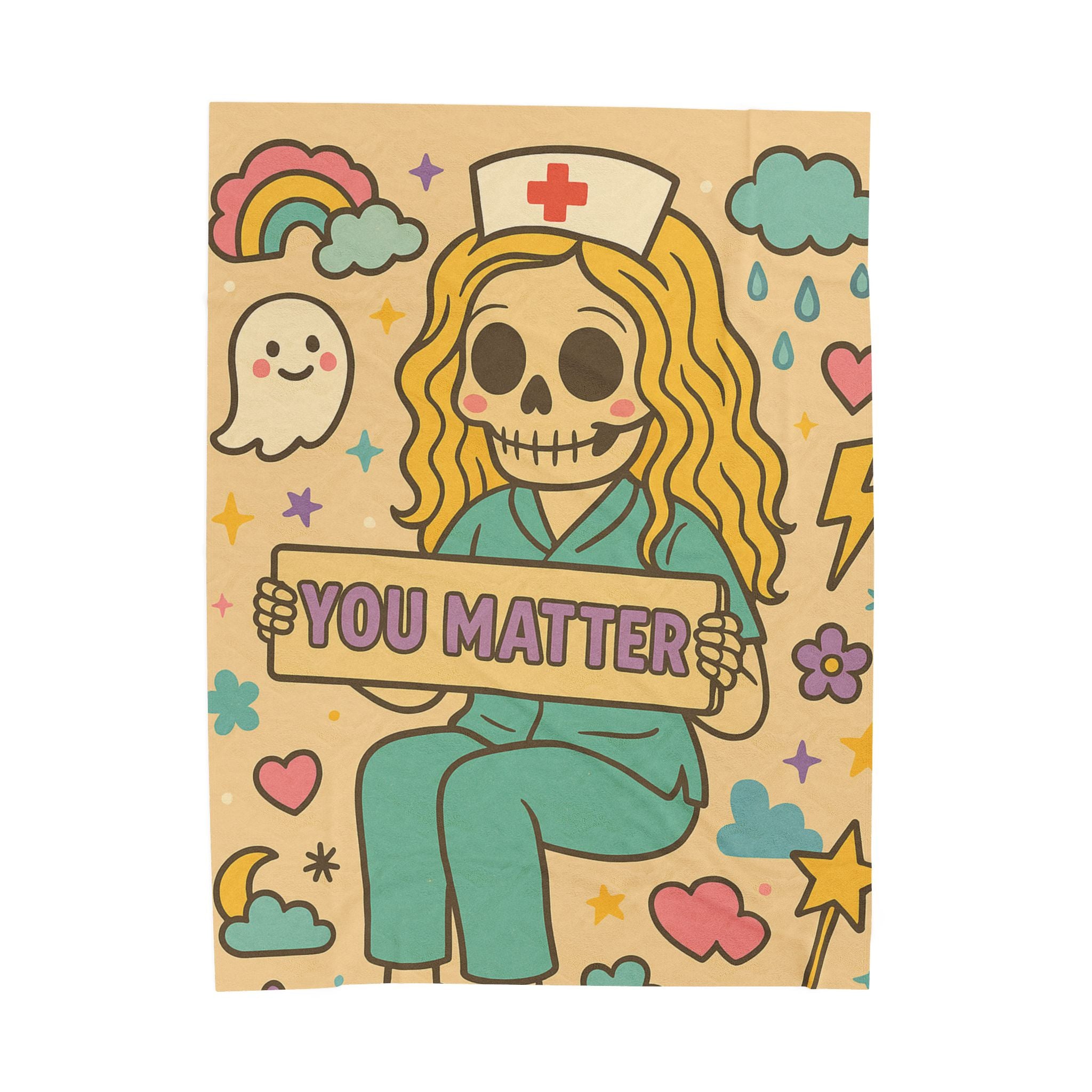 You Matter Nurse Skeleton Blanket