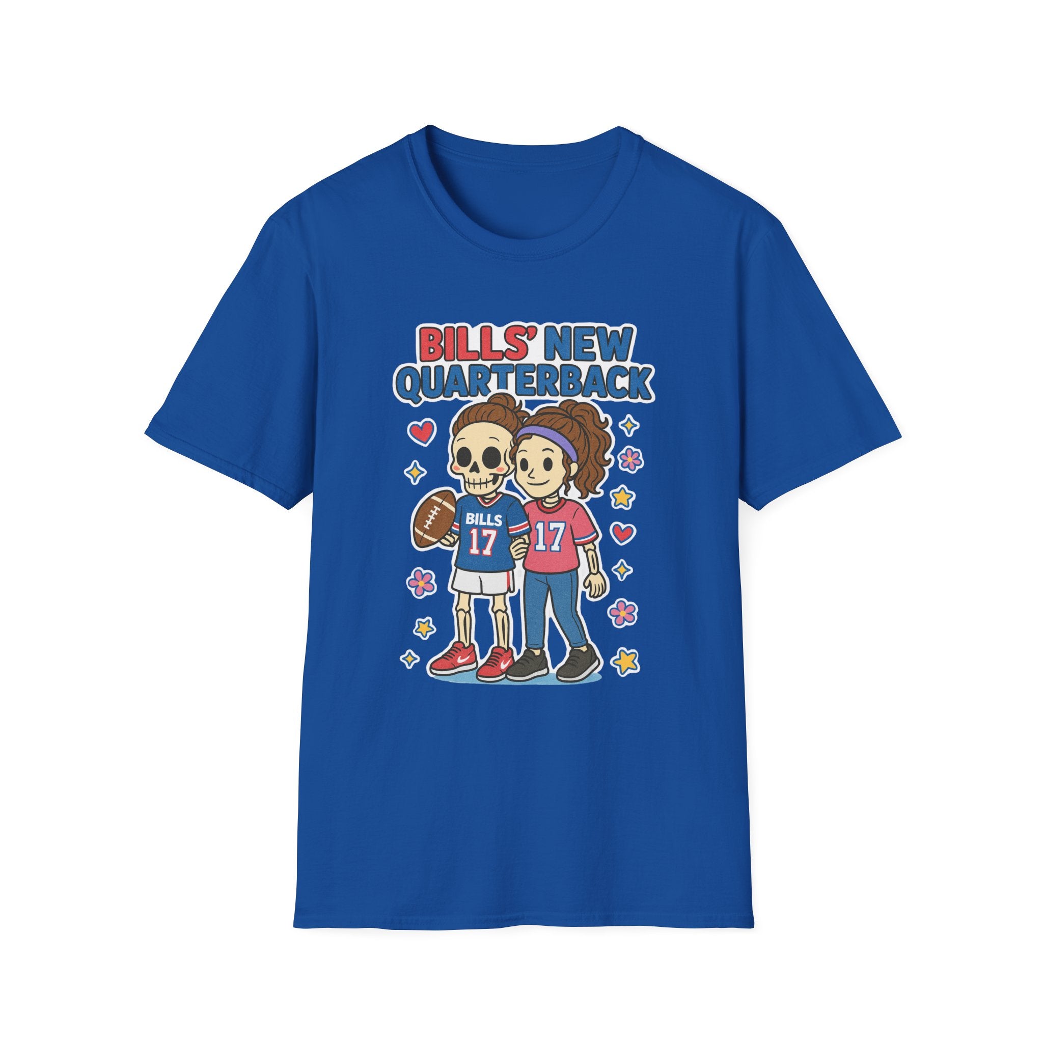 Bills New Quarterback T-Shirt | Cute Cartoon Football Couple, Buffalo Football Tee
