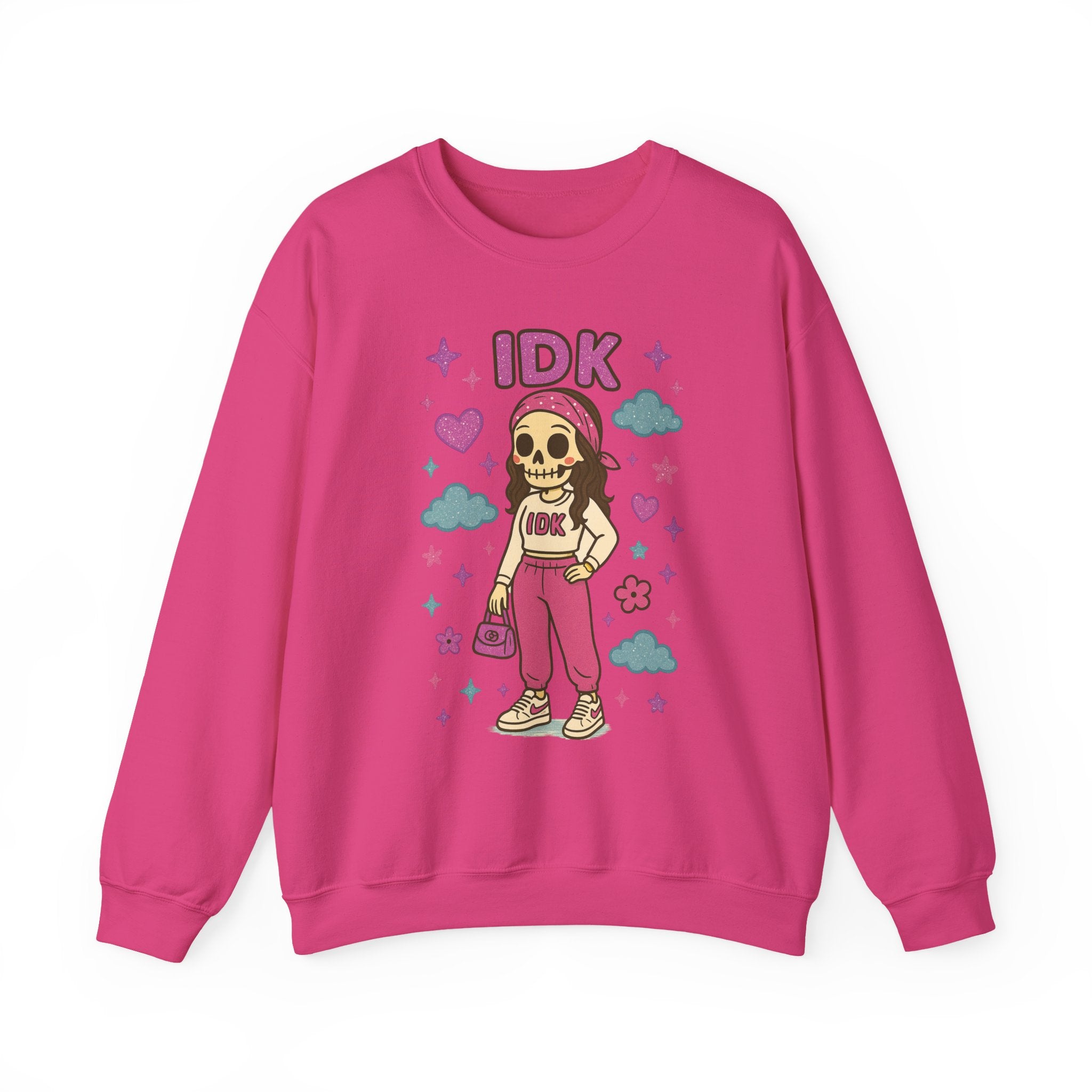 #IDK Skeleton Girl sweatshirt | Cute Skull Graphic Crewneck