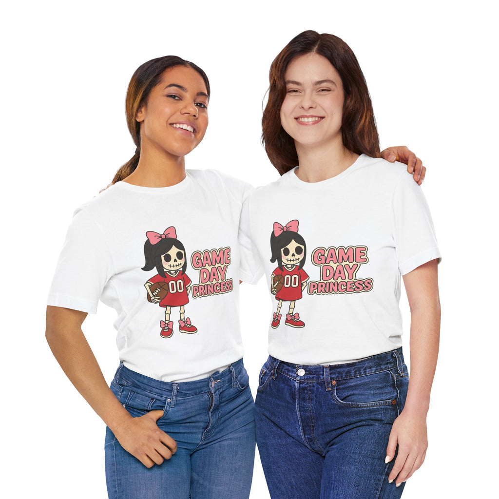 Game Day Princess T-Shirt — Cute Skeleton Football Fan Tee